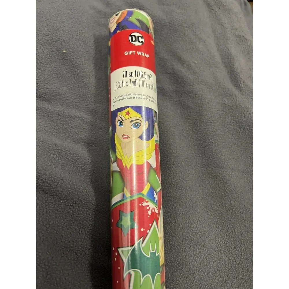 1 Roll DC Comics Wonder Woman Harley Quinn Supergirl Gift Wrap‎ 70 sq ft